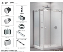 Bathroom sliding door stainless steel double pulley long arm accessories glass sliding door hanging wheel bathroom sliding door hardware door control accessories