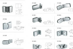 Hardware hinge stainless steel bathroom glass clamp folding steel clamp fixing accessories shower room partition hinge
