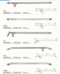 Shower room pull rod glass door clip bathroom pull rod flat inclined head telescopic adjustable stainless steel glass fixed rod accessories movable support rod