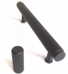 Aluminium Alloy Knurled Black Furniture Knob Pull Handle For Bedroom Kitchen Cabinet Bathroom Cupboard Wardrobe Drawer Door