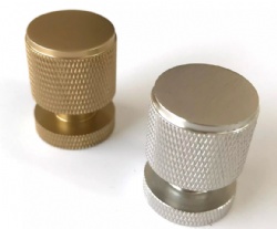 New Arrival Cylinder Round Base Cabinet Knob Furniture Drawer Cupboard Door Brush satin Matt Gold Knurled Handle Pull and Knob