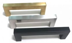 Modern Simple Long Square Bedroom Wardrobe Handle Stainless Steel Brass Gold Furniture Pull and Knobs