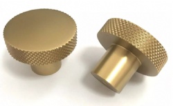 new kitchen cabinet cupboard door brass gold knurling round handle knob