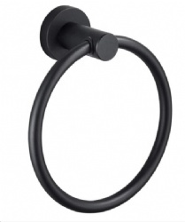 Bathroom Accessories Wall Mounted Black Stainless Steel Cloth Circle Towel Ring for Bathroom Toilet