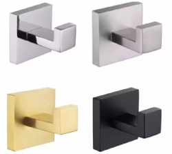 Stainless steel Hotel Bathroom Accessories Square Single Robe Hook Towel Hook Clothes Hook