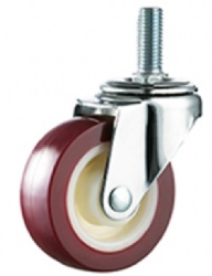 Threaded Stem Plain Bearing PU Wheel