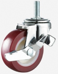 Threaded Stem Plain Bearing PU Wheel