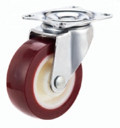 Threaded Stem Plain Bearing PU Wheel