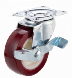 Threaded Stem Plain Bearing PU Wheel