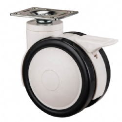 3,4,5 Inch Threaded Stem Caster Swivel Double Ball Bearing Wheel