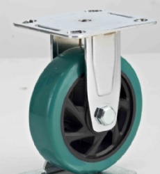 Bracket TPR Wheel Double Ball Bearing Non Marking Medium Heavy Duty Caster Wheels for Carts Grey Coated Steel