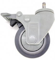 PU Caster Wheel Stem Plastic Yoke High Stregth Polyurethane Solid Swivel Nylon Bracket with PU Caster Wheel