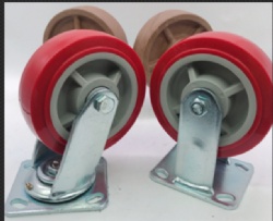 Swivel Heavy Duty Caster Wheels with Brake Double Ball Bearing Plastic Rim