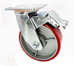 Double Ball Bearing Iron Core PU Industrial Wheel Caster