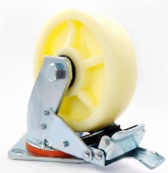 Heavy Duty PP Polypropylene 100mm Swivel Zinc Plated Industrial No Scratch Trolley Castor Wheel
