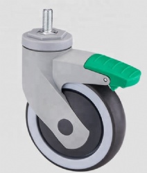 Screw Stem Ball Bearing TPR Medical Caster Wheel