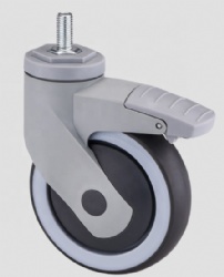 Retractable Single Ball Bearing Soft Threaded TPR Medical Caster Wheels