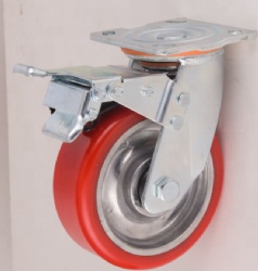 Heavy Duty Industrial Aluminum Core PU Flat Trolley Workshop Equipment Wheel Rack Casters Wheels