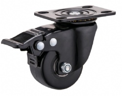 Wear Resistant Double Ball bearing Total Brake Heavy Duty Plastic Caster